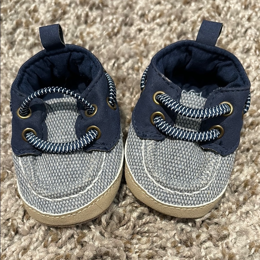 Stylish Navy and Tan Kids Shoes